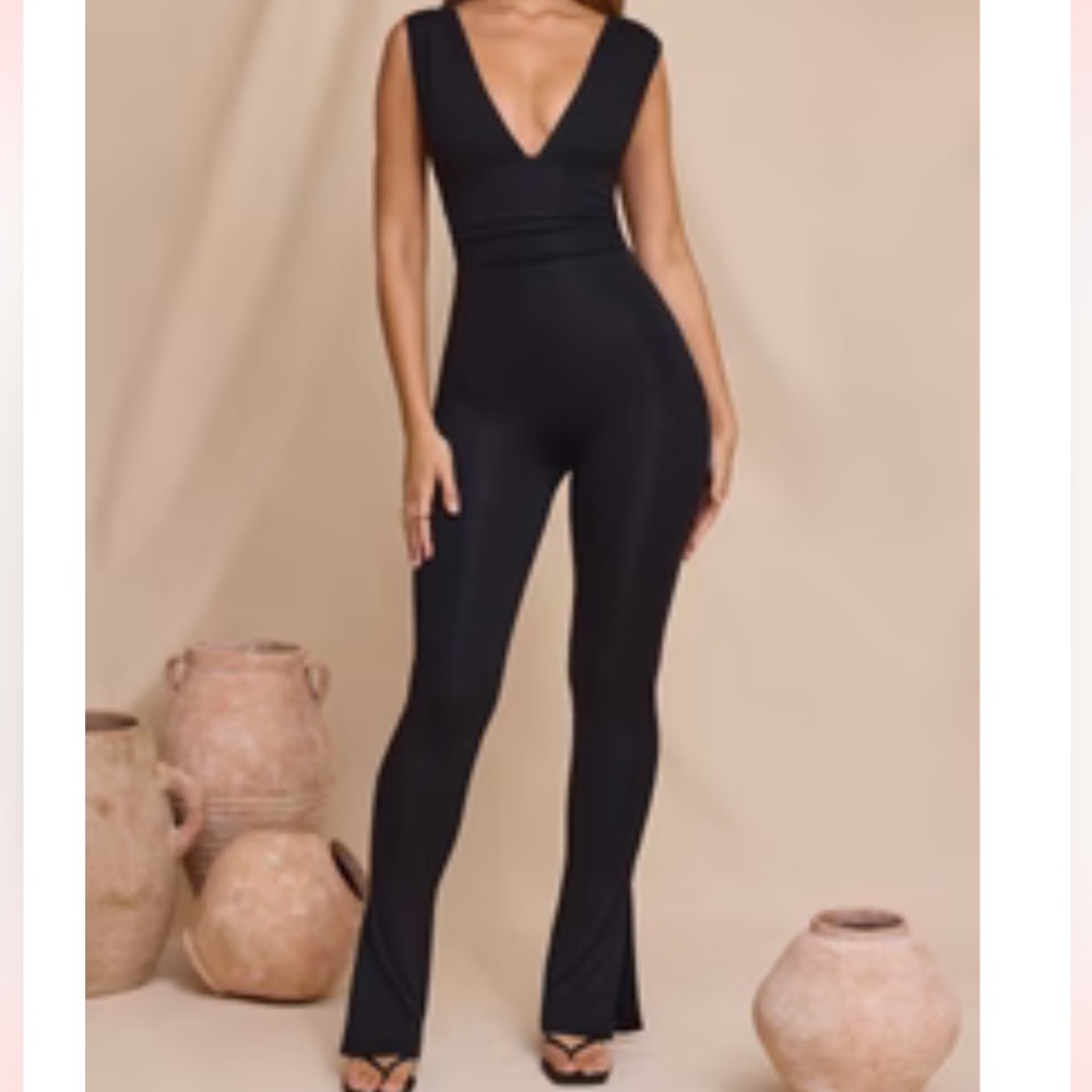 Oh Polly Black Flare Jumpsuit